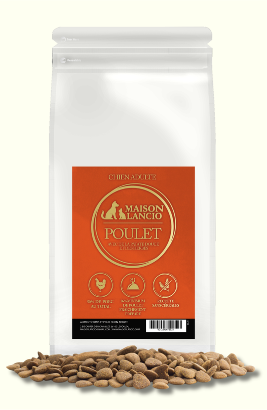 CROQUETTES CHIEN ADULTE POULET, PATATE DOUCE ET DES HERBES