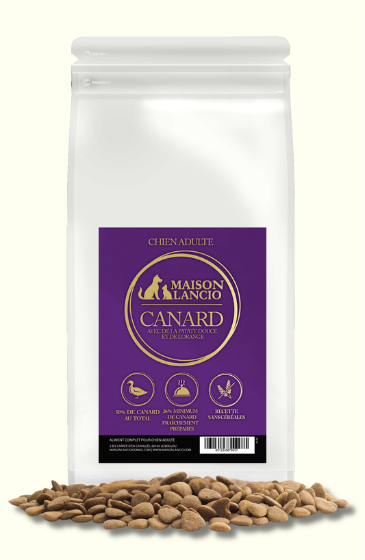 CROQUETTE CHIEN ADULTE CANARD, PATATE DOUCE, ORANGE
